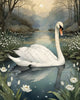 Swan Lake by Rowan Lewgalon Ai Art diamond painting kit
