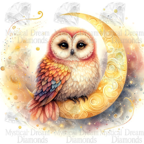 Swirly Moon Owl by Cocomarshmallow Art