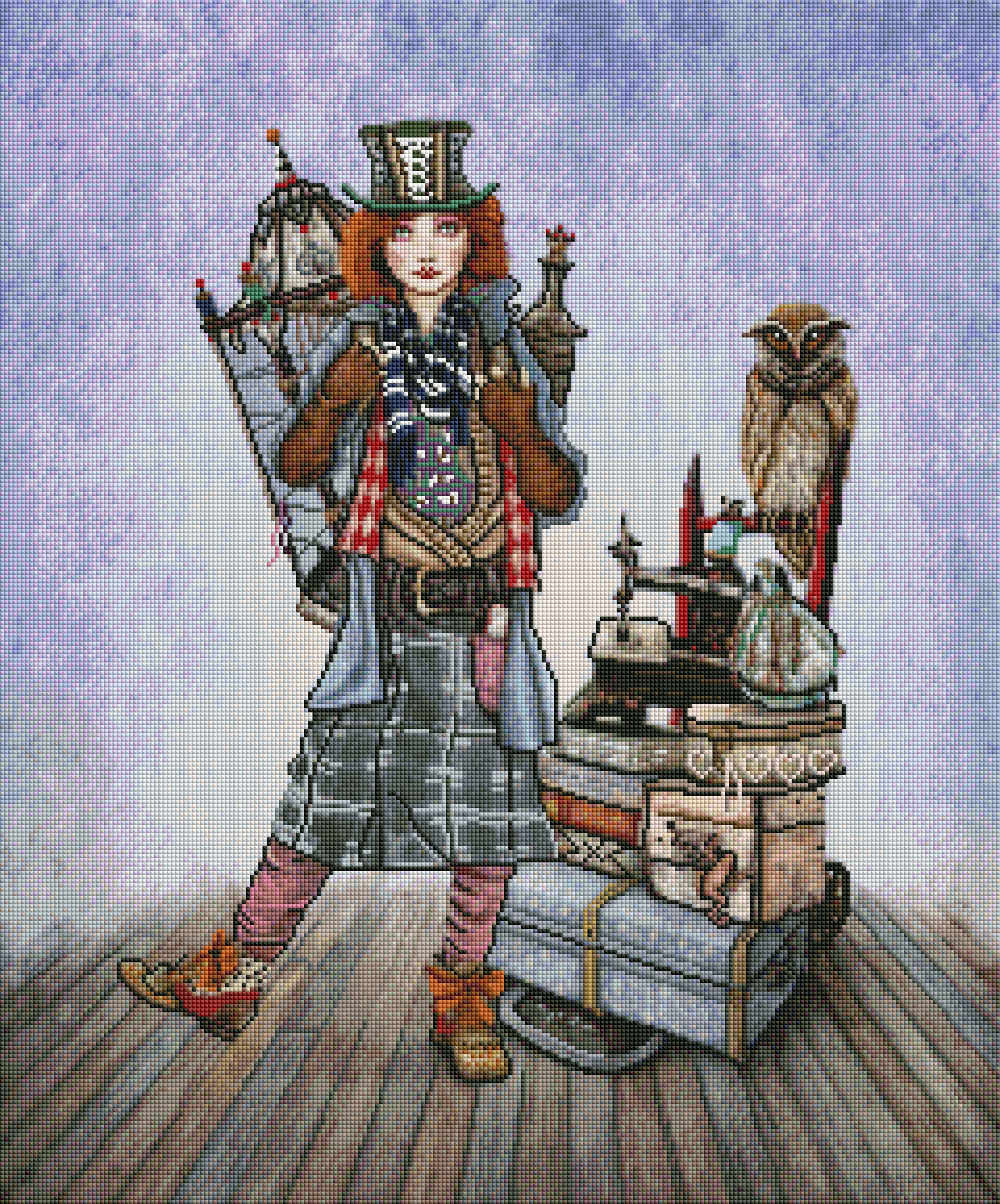 The Mad Hatter Goes to a Magical School by Cheryl Baker (Hand Rendered)