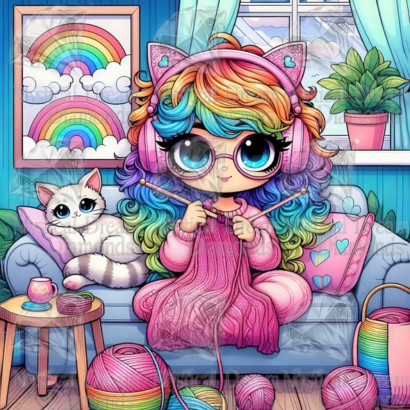 The Knitter by Cocomarshmallow Art