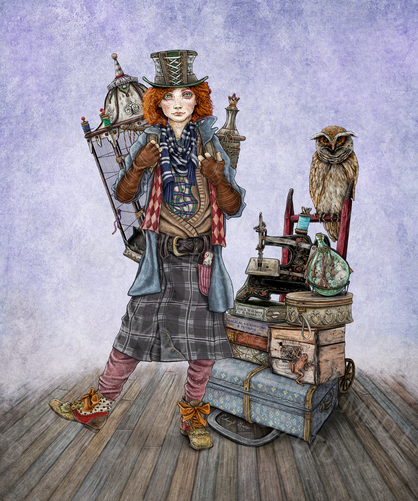 The Mad Hatter Goes to a Magical School by Cheryl Baker (Hand Rendered)