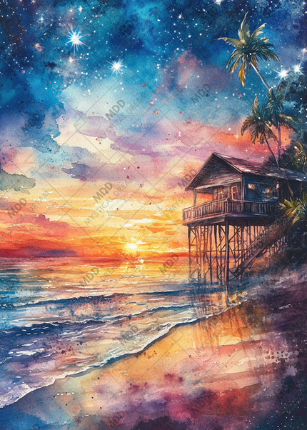 Tropical Dusk by Sakura diamond painting kit