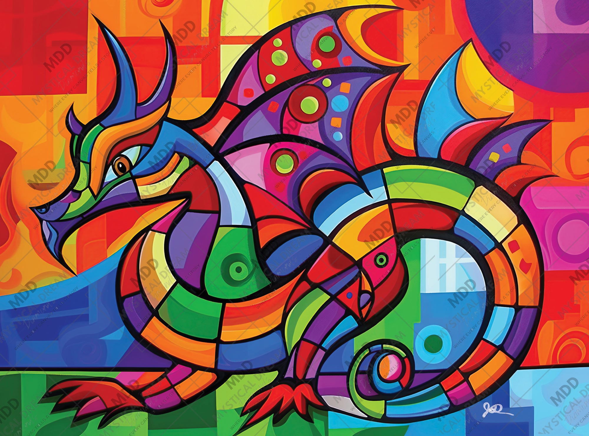 Vibrant Dragon by Jullian Dallas (Hand Rendered)