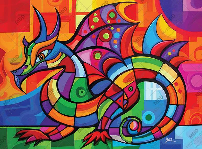 Vibrant Dragon by Jullian Dallas (Hand Rendered)