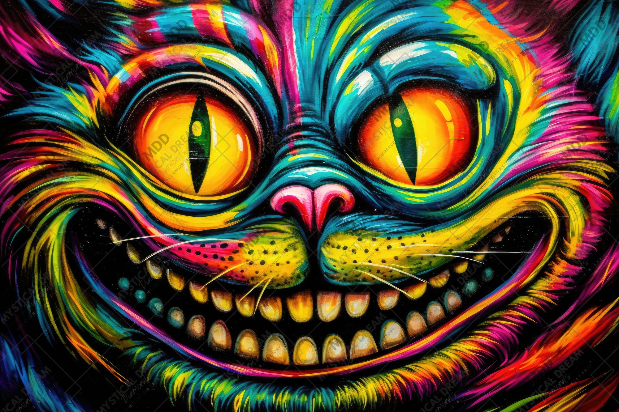 Vibrant Cheshire Cat by Ryan James