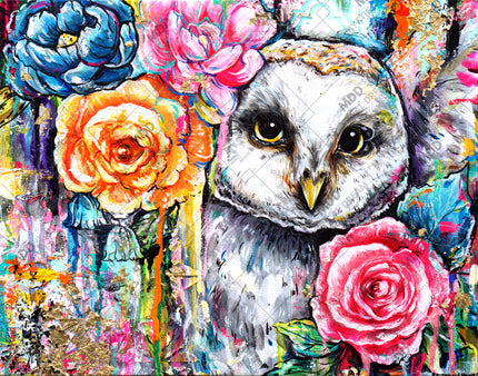 White Owl by Brittany Hanks (Hand Rendered)