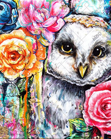 White Owl by Brittany Hanks (Hand Rendered)