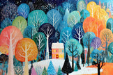 Winter Cabin In The Magical Forest by Ryan James