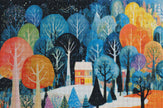 Winter Cabin In The Magical Forest by Ryan James