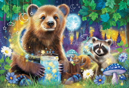 Woodland Friends Starry Night by Sheena Pike (Hand Rendered)
